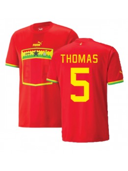 Ghana Thomas Partey #5 Replika Borta Kläder VM 2022 Kortärmad